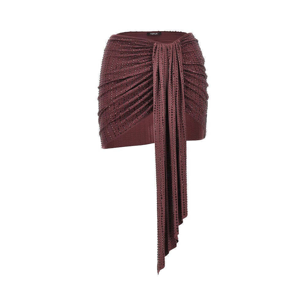 Venuja Strass-Embellished Draped Mini Skirt